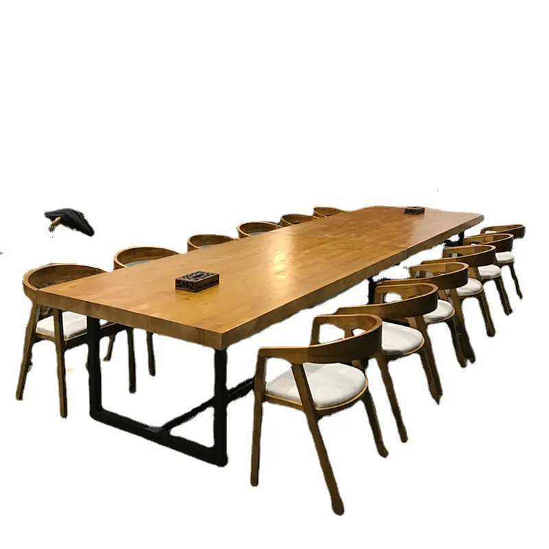 Solid wood conference table long table simple modern desk industrial style long strip large table Nordic negotiatio
Solid wood conference table long table simple modern desk industrial style long strip large table Nordic negotiatio
