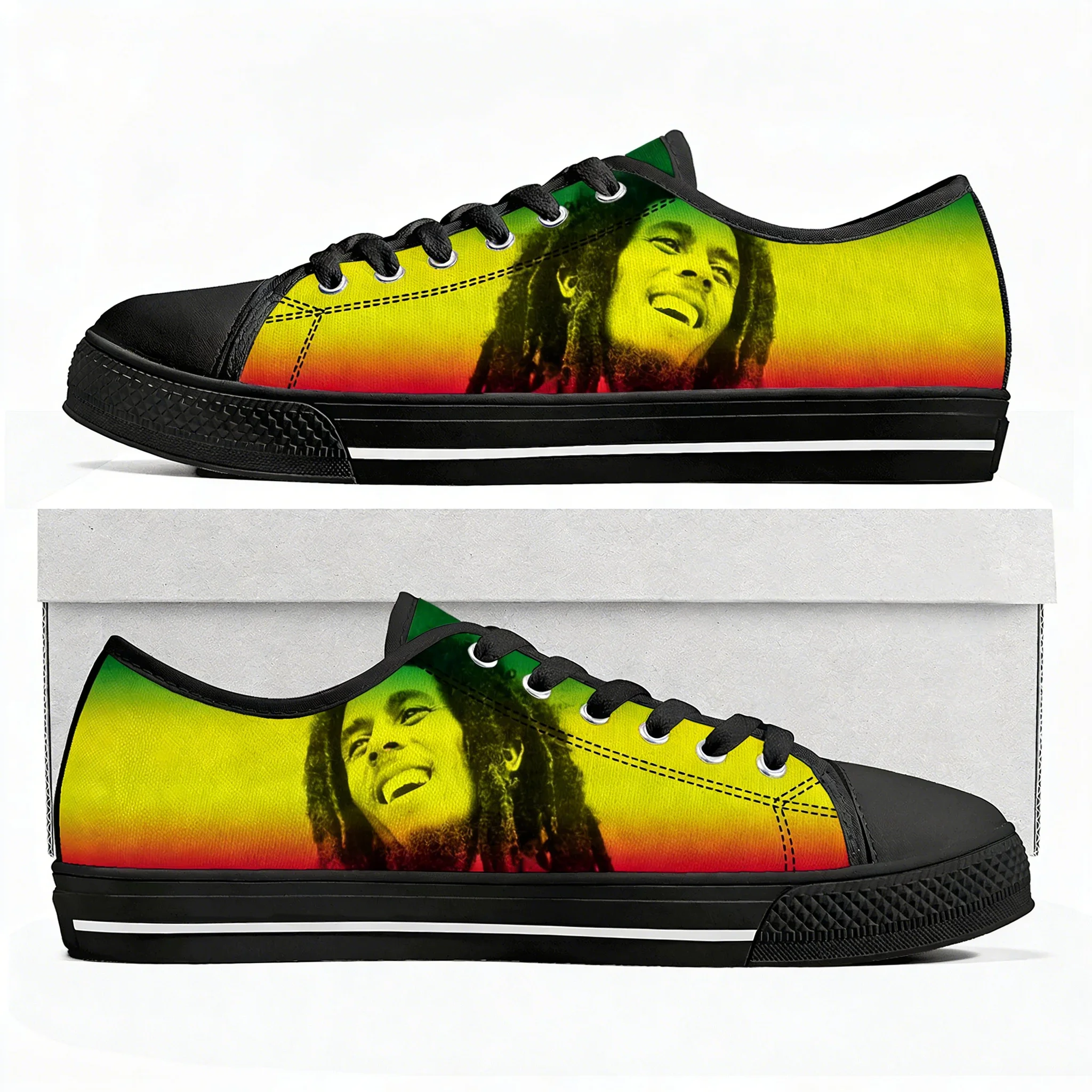 Кроссовки Bob Marley Low Top высокого качества, кеды с изображением певца из Ямайки, в стиле регги-рок, мужские, женские, подростковые, повседневные, парные, из канваса.
Кроссовки Bob Marley Low Top высокого качества, кеды с изображением певца из Ямайки, в стиле регги-рок, мужские, женские, подростковые, повседневные, парные, из канваса.
