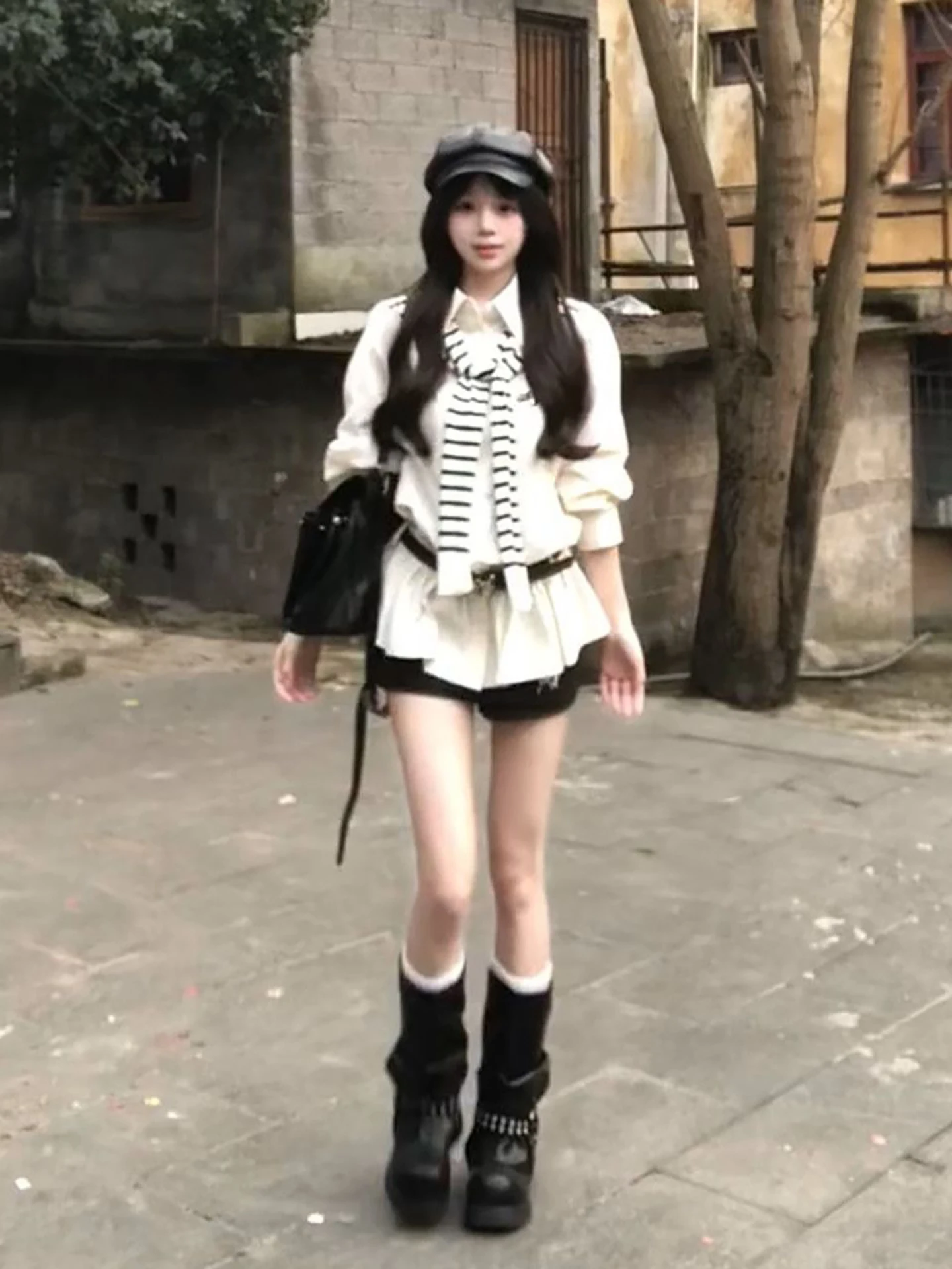 Spring 2026 Gentle Elegant Striped Long Sleeve Shirt Dress Black White Color Block Scarf Two Piece Set Women's Fashion Ensemble
Spring 2026 Gentle Elegant Striped Long Sleeve Shirt Dress Black White Color Block Scarf Two Piece Set Women's Fashion Ensemble