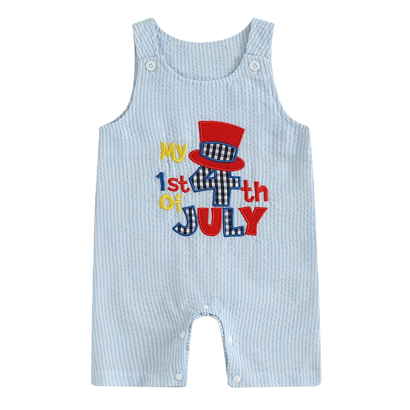 Newborn Baby Boy 4th of July Clothes Sleeveless Plaid Embroidery Smocked Romper Jumpsuit Infant Patriotic Outfit
Newborn Baby Boy 4th of July Clothes Sleeveless Plaid Embroidery Smocked Romper Jumpsuit Infant Patriotic Outfit