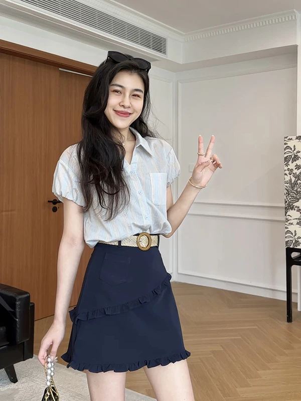 Zhang a Xing Qing Feng Holiday Striped Linen Silk Shirt Women's Skirt Set Casual Style Summer Collection Two-Piece Suit
Zhang a Xing Qing Feng Holiday Striped Linen Silk Shirt Women's Skirt Set Casual Style Summer Collection Two-Piece Suit