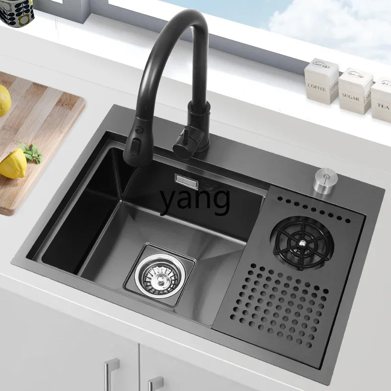 LMM stainless steel nano black invisible sink bar counter handmade single slot thickened under the counter basin
LMM stainless steel nano black invisible sink bar counter handmade single slot thickened under the counter basin