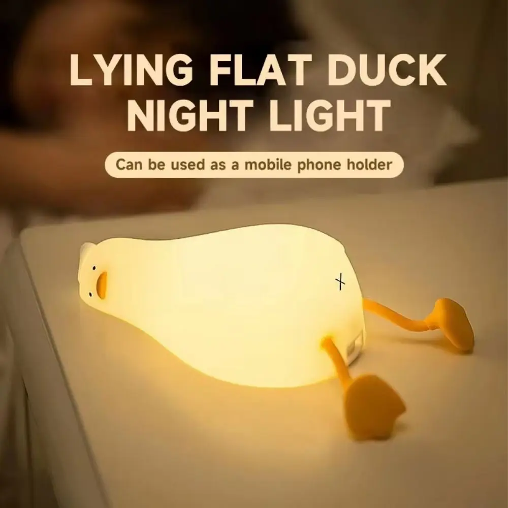Rechargeable Lying Flat Duck Night Light Eye Protection Tap Control Sleep Atmosphere Light 3 Level Dimmable Soft Light
Rechargeable Lying Flat Duck Night Light Eye Protection Tap Control Sleep Atmosphere Light 3 Level Dimmable Soft Light