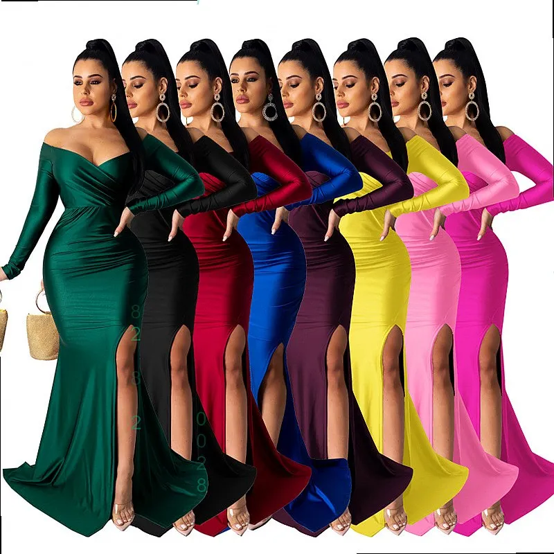 Sexy V Neck Evening Dress Long Sleeve Slit Maxi Dresses Jumpsuit Bodycon Party Gown
Sexy V Neck Evening Dress Long Sleeve Slit Maxi Dresses Jumpsuit Bodycon Party Gown