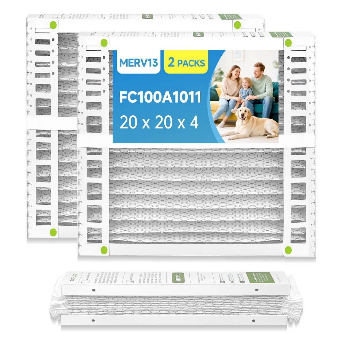 20x20x4.5 MERV 13 AC Furnace Air Filter Compatible with FC100A1011 Pleated HVAC Purifier for Home Actual Size: 19.75 x 19.88 x 4.33 2 Packs
20x20x4.5 MERV 13 AC Furnace Air Filter Compatible with FC100A1011 Pleated HVAC Purifier for Home Actual Size: 19.75 x 19.88 x 4.33 2 Packs