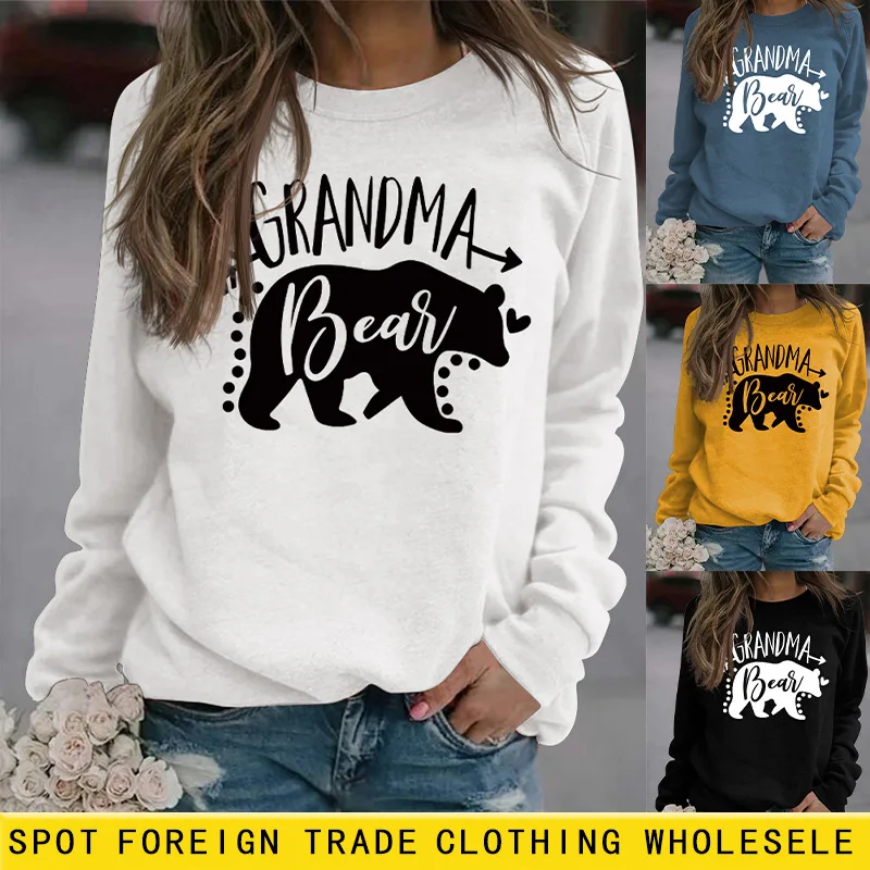 Autumn and Winter Women's Top Grandma Bear Letter Print Mother Bear Long-sleeved Sweatshirt Winter Clothes Women
Autumn and Winter Women's Top Grandma Bear Letter Print Mother Bear Long-sleeved Sweatshirt Winter Clothes Women