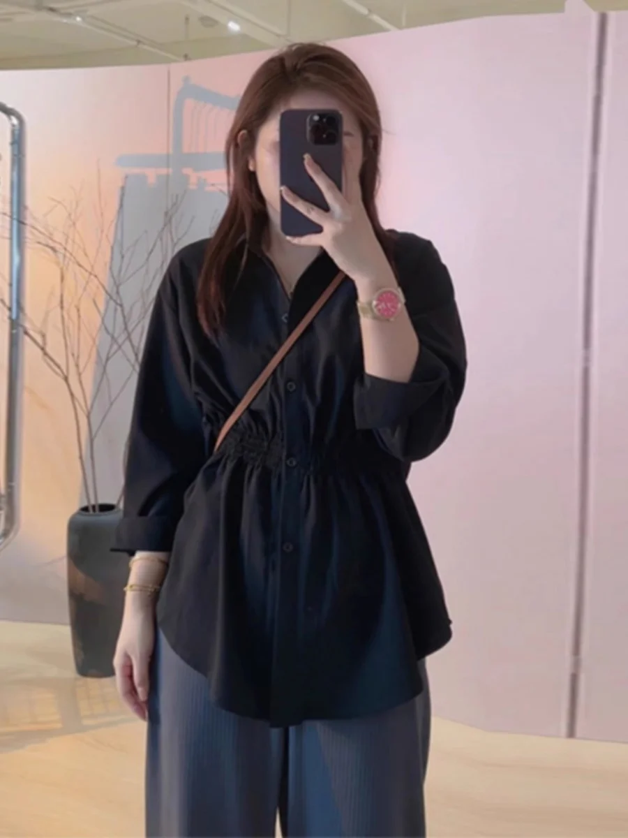 Elegant V-neck Long Shirt Women's Fashion Shoulder Line Korean Style plus Size Slim Fit Casual Wear Spring Autumn Season
Elegant V-neck Long Shirt Women's Fashion Shoulder Line Korean Style plus Size Slim Fit Casual Wear Spring Autumn Season