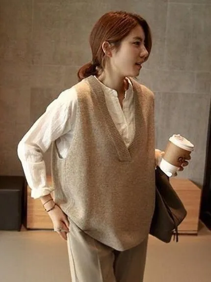 Ladies' Camere Knitted Vest Korean Sle Loose Svel Sweater V-Ne Mid-Length Faionable Autumn New Arrival
Ladies' Camere Knitted Vest Korean Sle Loose Svel Sweater V-Ne Mid-Length Faionable Autumn New Arrival