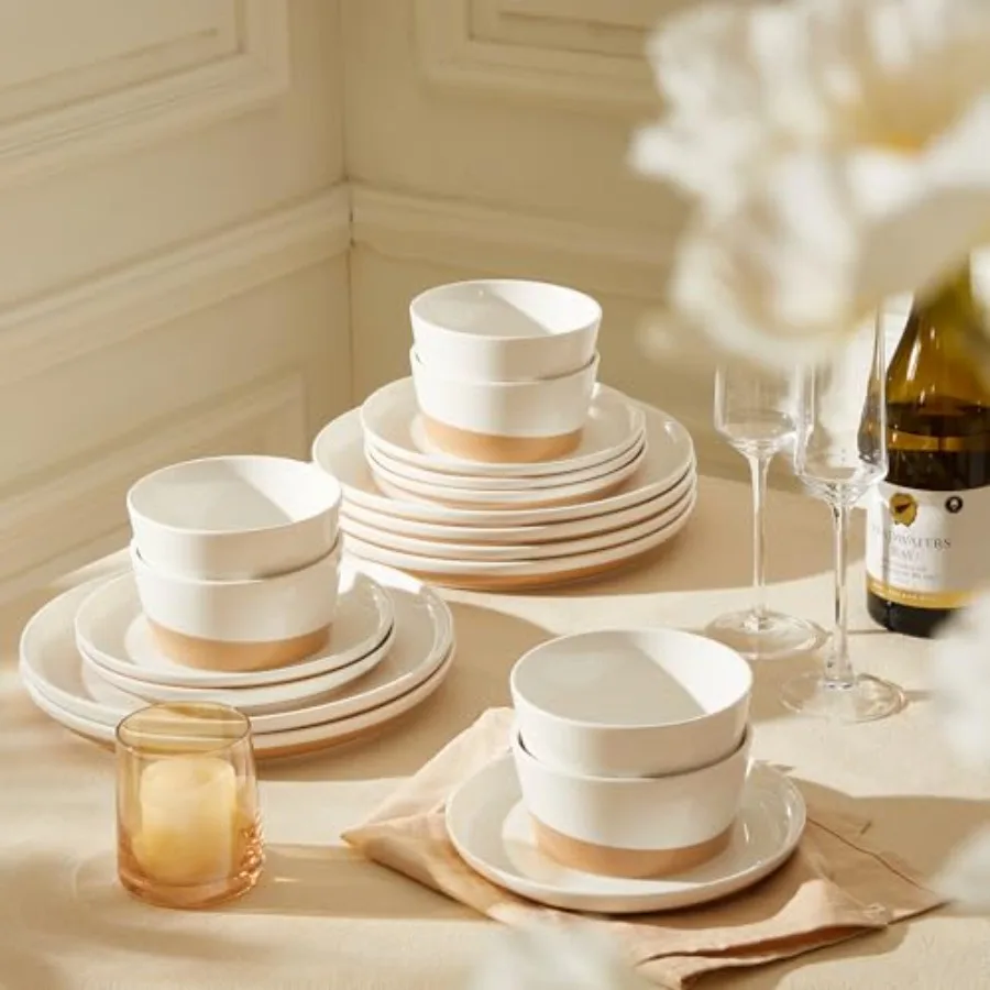 18 Pieces Porcelain Dinnerware Set Modern Dish Set for 6 Hand Painted Kitchen Plates and Bowls Sets Scratch Resistant Dishware
18 Pieces Porcelain Dinnerware Set Modern Dish Set for 6 Hand Painted Kitchen Plates and Bowls Sets Scratch Resistant Dishware