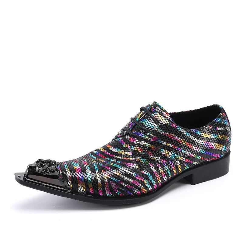 Multi Colored Striped Leather Men's Shoes Fashionable Pointed Party Club Men's Formal Shoes Designer Business Office
Multi Colored Striped Leather Men's Shoes Fashionable Pointed Party Club Men's Formal Shoes Designer Business Office