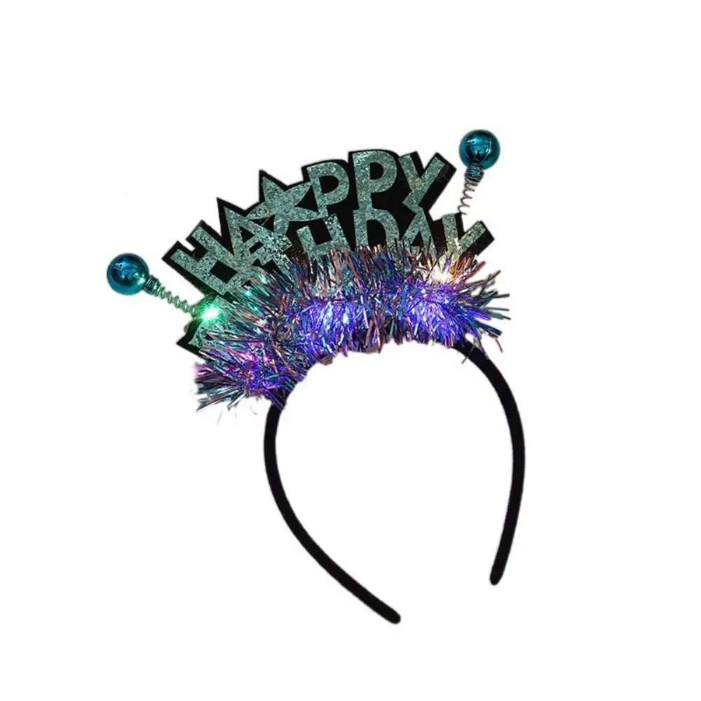 Letter Happy Birthday Headband Luminous Plastic Ball LED Light Hair Hoop Birthday Decoration Party Atmosphere Hat
Letter Happy Birthday Headband Luminous Plastic Ball LED Light Hair Hoop Birthday Decoration Party Atmosphere Hat