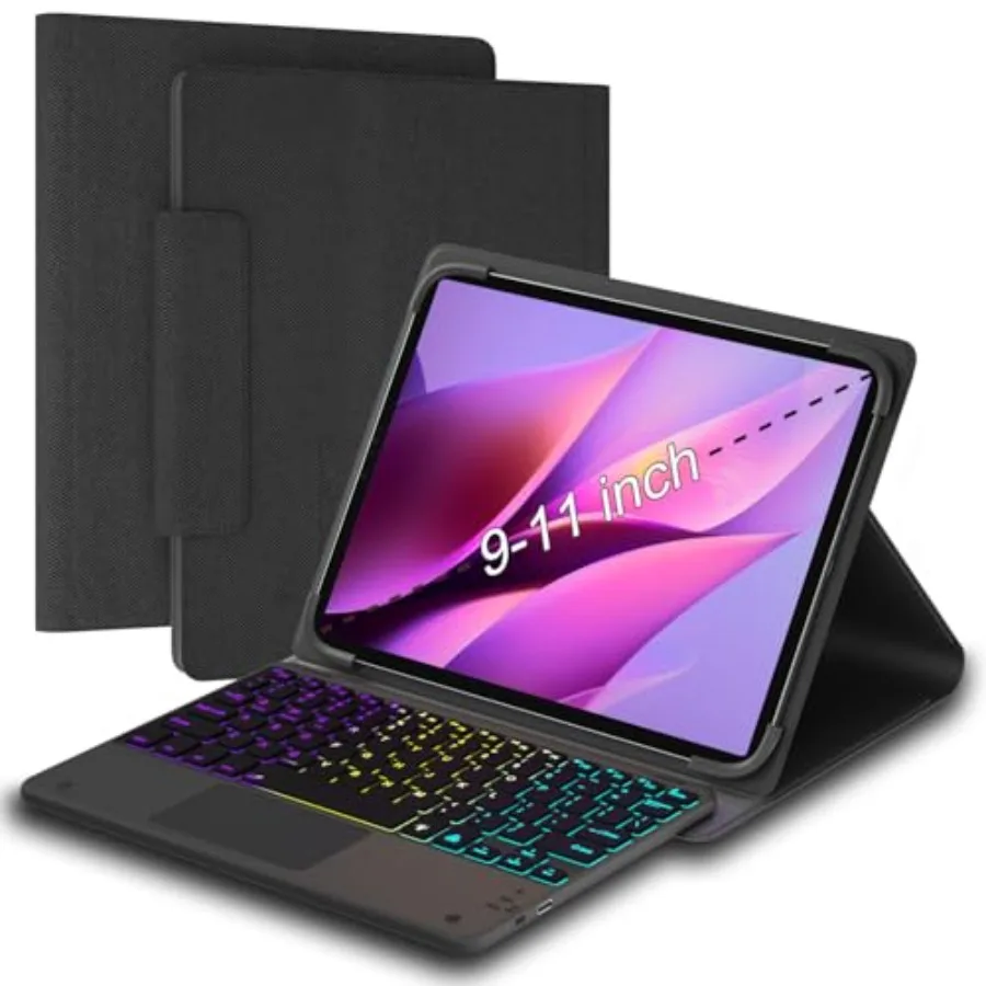 Universal Tablet Keyboard with Touchpad Case for 9-11 inch Tablets Rainbow Wireless Backlight Keyboard in Multiple Colors Compa
Universal Tablet Keyboard with Touchpad Case for 9-11 inch Tablets Rainbow Wireless Backlight Keyboard in Multiple Colors Compa