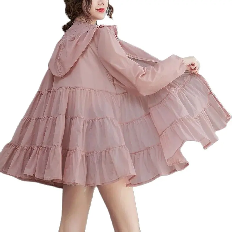 Korean Version Summer Light Thin Sun Protection Clothing Women Hooded Medium Long Loose Show Thin Cover The Flesh Splicing Coat
Korean Version Summer Light Thin Sun Protection Clothing Women Hooded Medium Long Loose Show Thin Cover The Flesh Splicing Coat