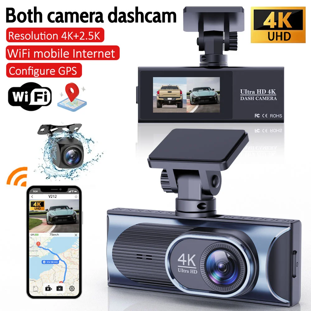 Ultra HD 4K + 2K 1,97-дюймовый 2-объектив Wi-Fi камера заднего вида GPS циклическая запись ночного видения G-сенсор GPS обнаружение движения автомобильный рекордер
Ultra HD 4K + 2K 1,97-дюймовый 2-объектив Wi-Fi камера заднего вида GPS циклическая запись ночного видения G-сенсор GPS обнаружение движения автомобильный рекордер