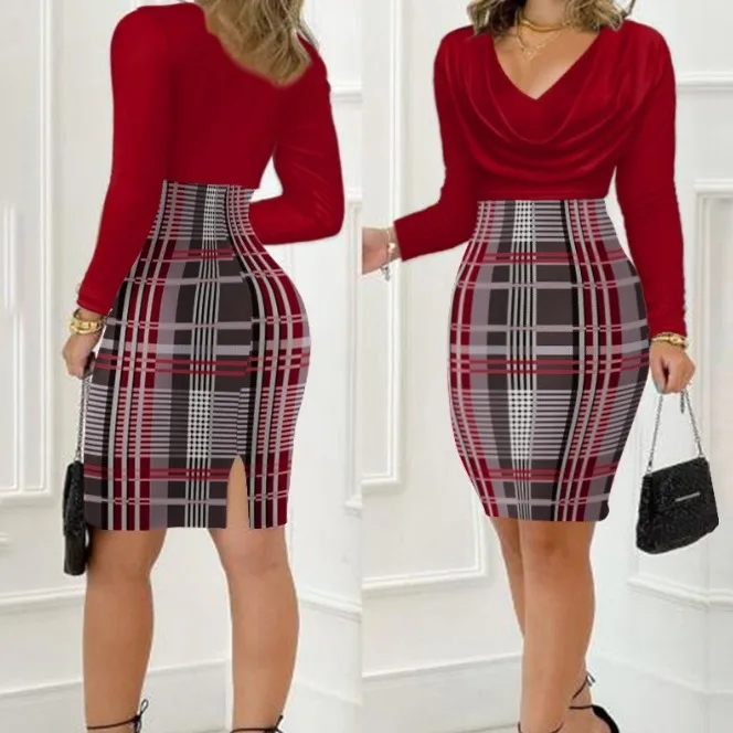Women's Clothing Suit, New Fashionable, Sexy Elegant V-neck Printed Top, Casual Plaid Waist-wrapped Hip Skirt, Two-piece Set
Women's Clothing Suit, New Fashionable, Sexy Elegant V-neck Printed Top, Casual Plaid Waist-wrapped Hip Skirt, Two-piece Set