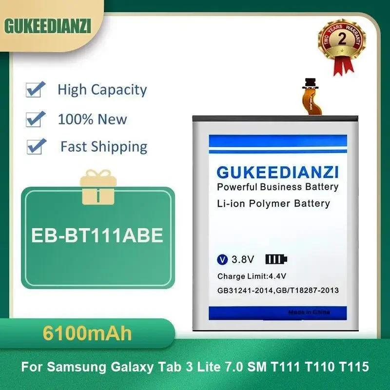 Аккумулятор для планшета EB-BT111ABE емкостью 6100 мАч для Samsung Galaxy Tab 3 Lite 7,0 SM T111 T110 T115, высокая емкость
Аккумулятор для планшета EB-BT111ABE емкостью 6100 мАч для Samsung Galaxy Tab 3 Lite 7,0 SM T111 T110 T115, высокая емкость