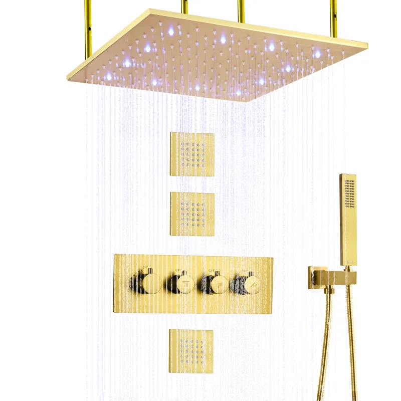 Qlonn Luxuriou Shower Set LED Hydropower generation Lighting Rain Showers Head Bathroom Thermostat Diverter Powerful Body Jet
Qlonn Luxuriou Shower Set LED Hydropower generation Lighting Rain Showers Head Bathroom Thermostat Diverter Powerful Body Jet
