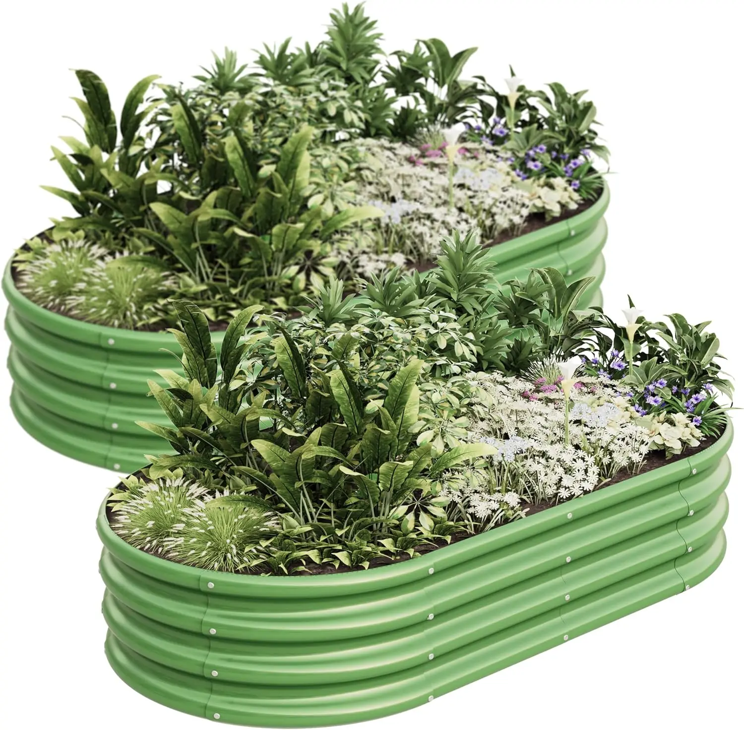 Oval Raised Garden Bed Kit, 4x2x1ft 2pcs, Galvanized Metal Planter Garden Boxes for Outdoor, for Vegetables, Fruits, Flo
Oval Raised Garden Bed Kit, 4x2x1ft 2pcs, Galvanized Metal Planter Garden Boxes for Outdoor, for Vegetables, Fruits, Flo