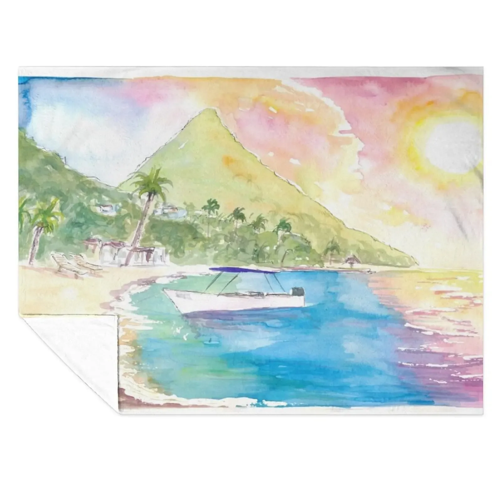 St Lucia Sunset and Amazing Piton Beach Scene Throw Blanket Luxury Brand Luxury Thicken Polar Sofas Blankets
St Lucia Sunset and Amazing Piton Beach Scene Throw Blanket Luxury Brand Luxury Thicken Polar Sofas Blankets