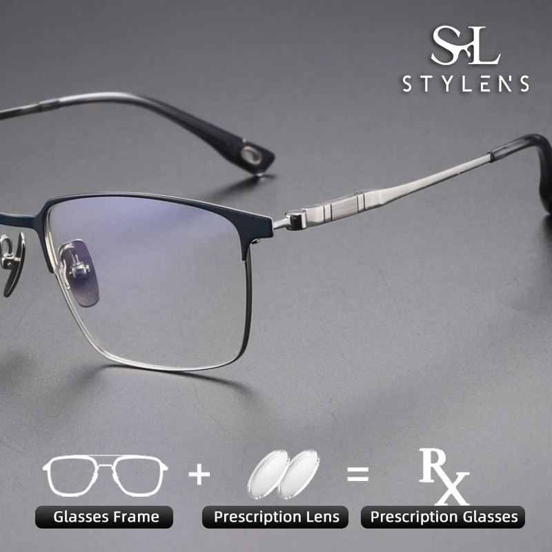 STYLENS Pure Titanium Square Half Frame Glasses Men Business Leisure Optical Prescription Customized Progressive Glasses 70805
STYLENS Pure Titanium Square Half Frame Glasses Men Business Leisure Optical Prescription Customized Progressive Glasses 70805