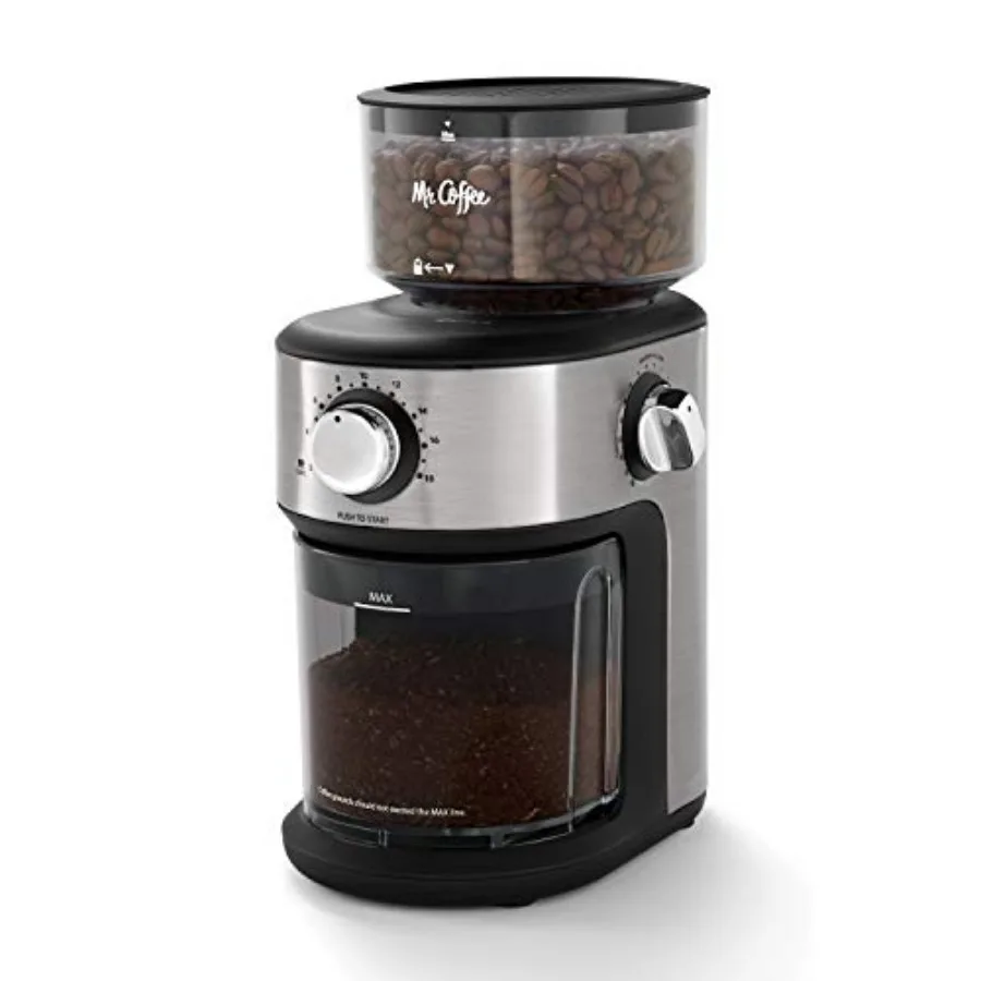 Burr Coffee Grinder Automatic Grinder with 18 Presets for French Press Drip and Espresso 18-Cup Capacity
Burr Coffee Grinder Automatic Grinder with 18 Presets for French Press Drip and Espresso 18-Cup Capacity