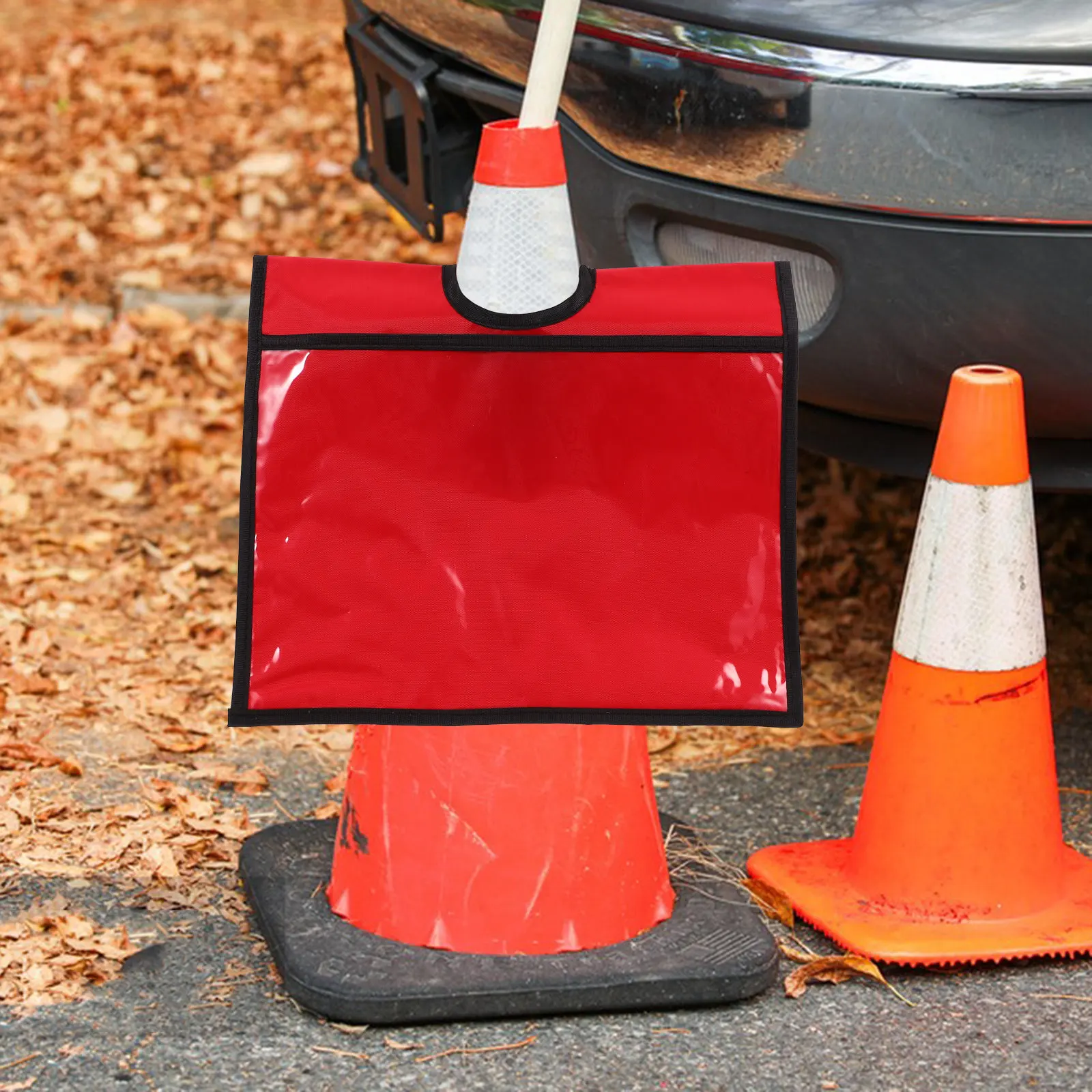 2Pcs Traffic Cone Sleeves Weather Resistant PVC Pe Covers for Construction Safety Warning Cone Sleeve Message Sign Sleeve