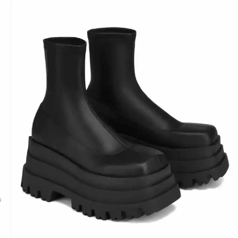 Spring 2025 Square Toe Leather Shoes Elastic Side Zipper Mid-Calf Fashion Boots Thickened Flat Heel Embroidery for Young Women
Spring 2025 Square Toe Leather Shoes Elastic Side Zipper Mid-Calf Fashion Boots Thickened Flat Heel Embroidery for Young Women
