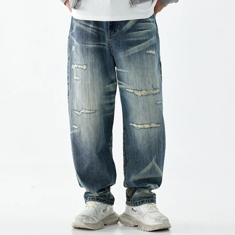 spring and autumn vintage advanced sense scimitar pants trend holes washed high-end fabric denim broken
spring and autumn vintage advanced sense scimitar pants trend holes washed high-end fabric denim broken