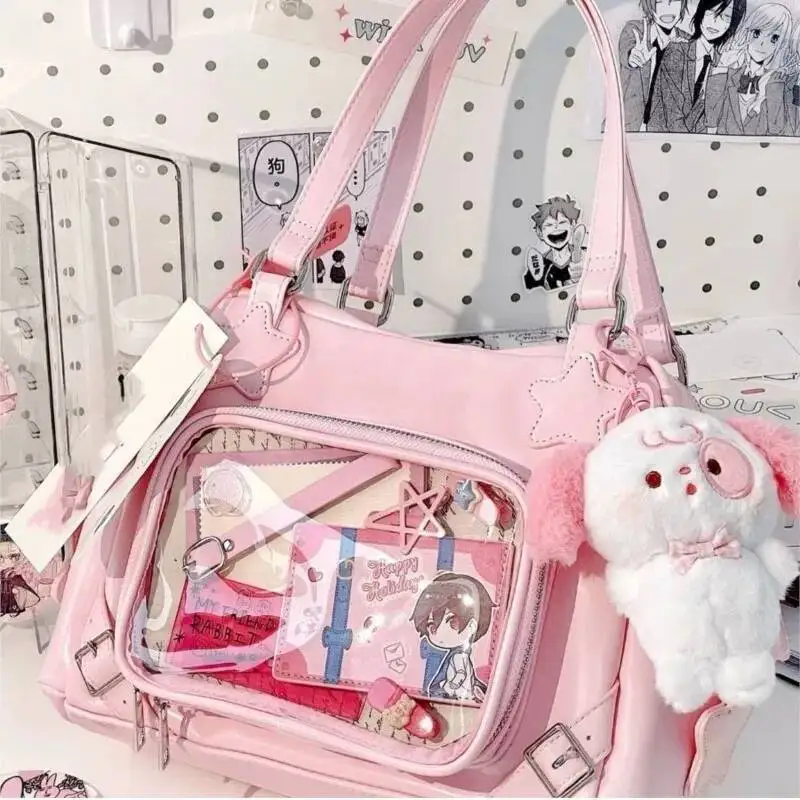 Bloom Haruku Pink Ita Bags Purse Women Lolita Shoulder Underarm Bag Ladies Japanese Transparent Large Capacity Handbag Y2k 
Bloom Haruku Pink Ita Bags Purse Women Lolita Shoulder Underarm Bag Ladies Japanese Transparent Large Capacity Handbag Y2k