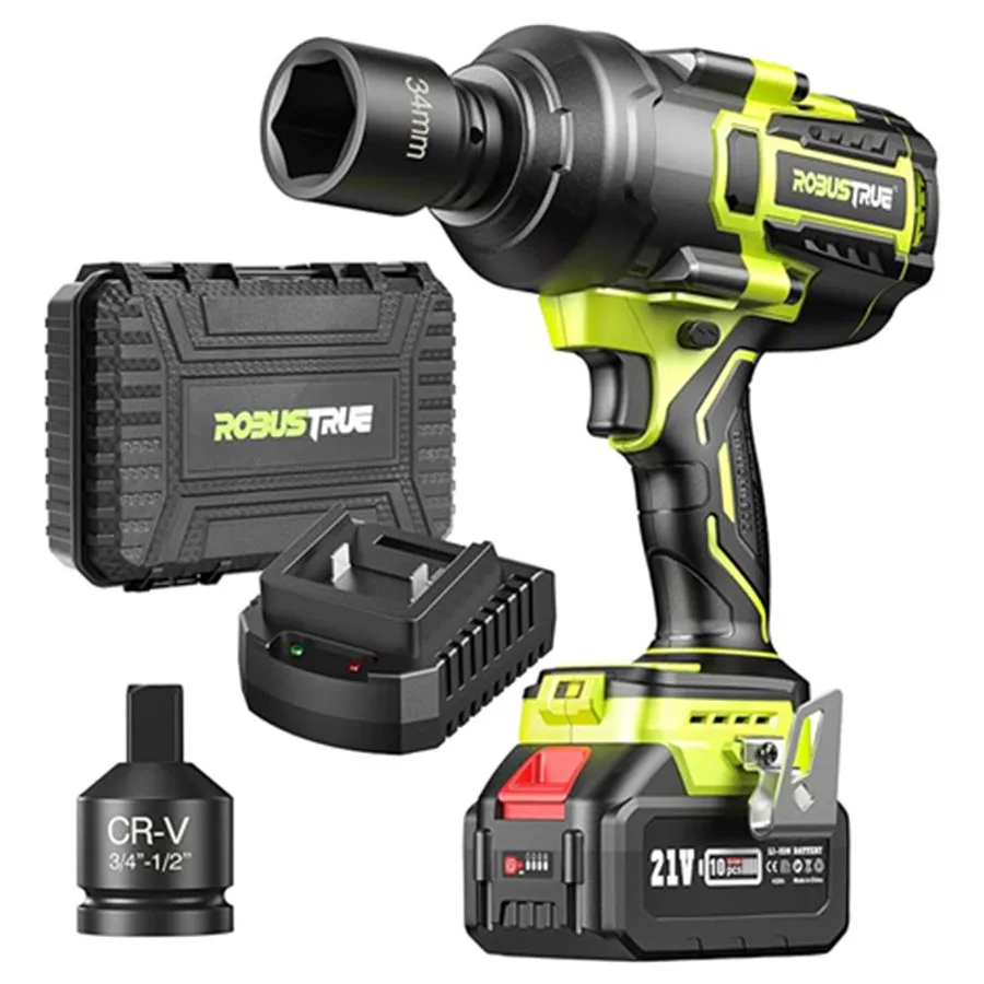 Robustrue Brushless Impact Wrench 2000N.m High Torque Cordless Electric Wrench 3/4 To 1/2 Impact Gun 5.0Ah Battery for Makita
Robustrue Brushless Impact Wrench 2000N.m High Torque Cordless Electric Wrench 3/4 To 1/2 Impact Gun 5.0Ah Battery for Makita