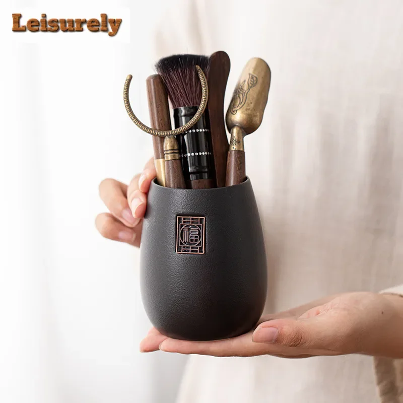 Zen Black Pottery Blessing Arrive Tea Six Gentlemen Handmade Tea Tool Canister Tea Tool Set Teaware Utensils Drinkware Craft
Zen Black Pottery Blessing Arrive Tea Six Gentlemen Handmade Tea Tool Canister Tea Tool Set Teaware Utensils Drinkware Craft