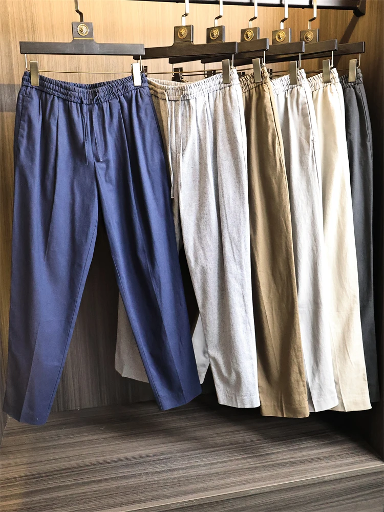 Мужские повседневные брюки из смеси хлопка и льна, прямые брюки, удобные для кожи, осенние брюки для отдыха
Мужские повседневные брюки из смеси хлопка и льна, прямые брюки, удобные для кожи, осенние брюки для отдыха