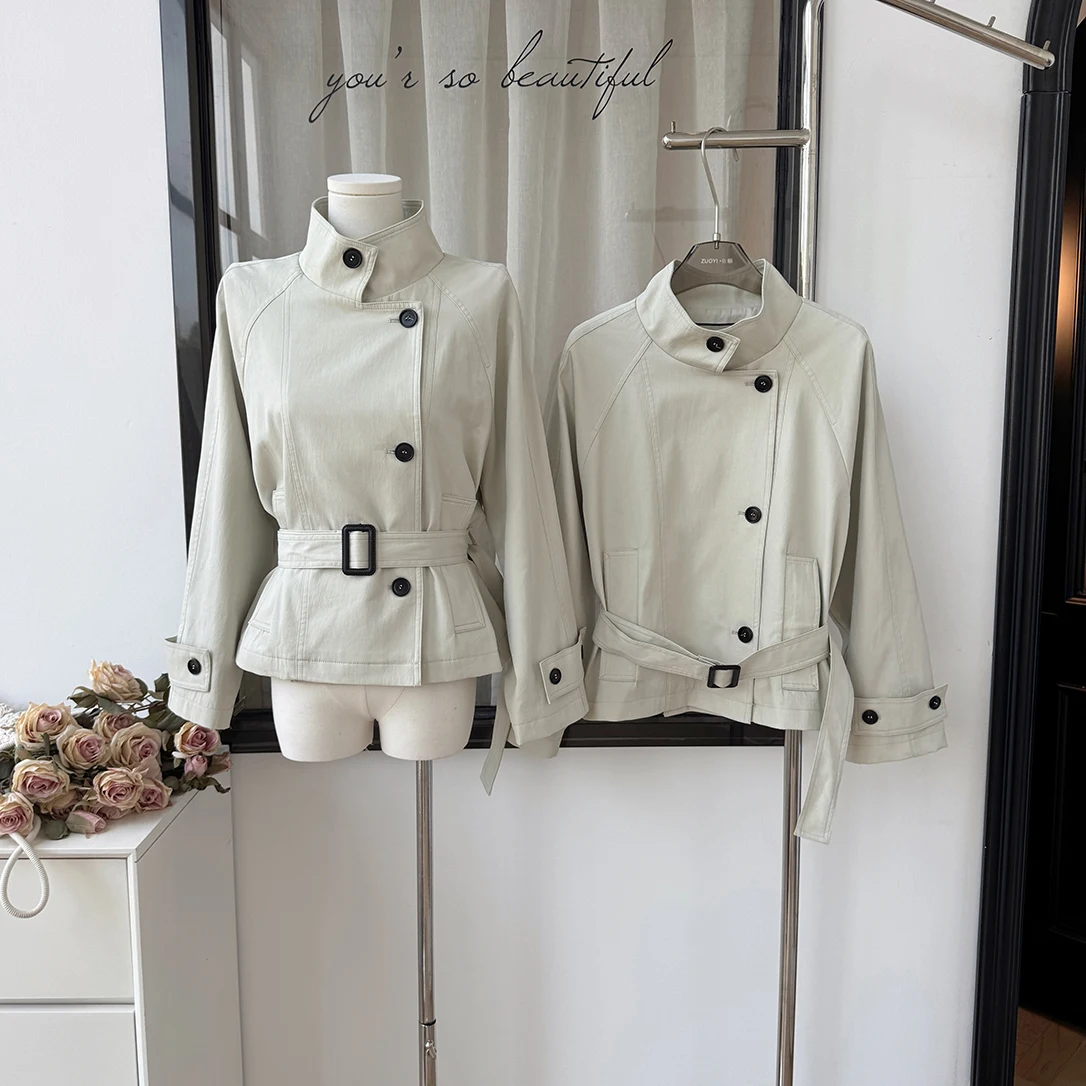 Women's Spring Autumn Elegant Turtleneck Single Breasted Trench Coat Lady Streetwear Slanted Placket Long Sleeve Jacket
Women's Spring Autumn Elegant Turtleneck Single Breasted Trench Coat Lady Streetwear Slanted Placket Long Sleeve Jacket