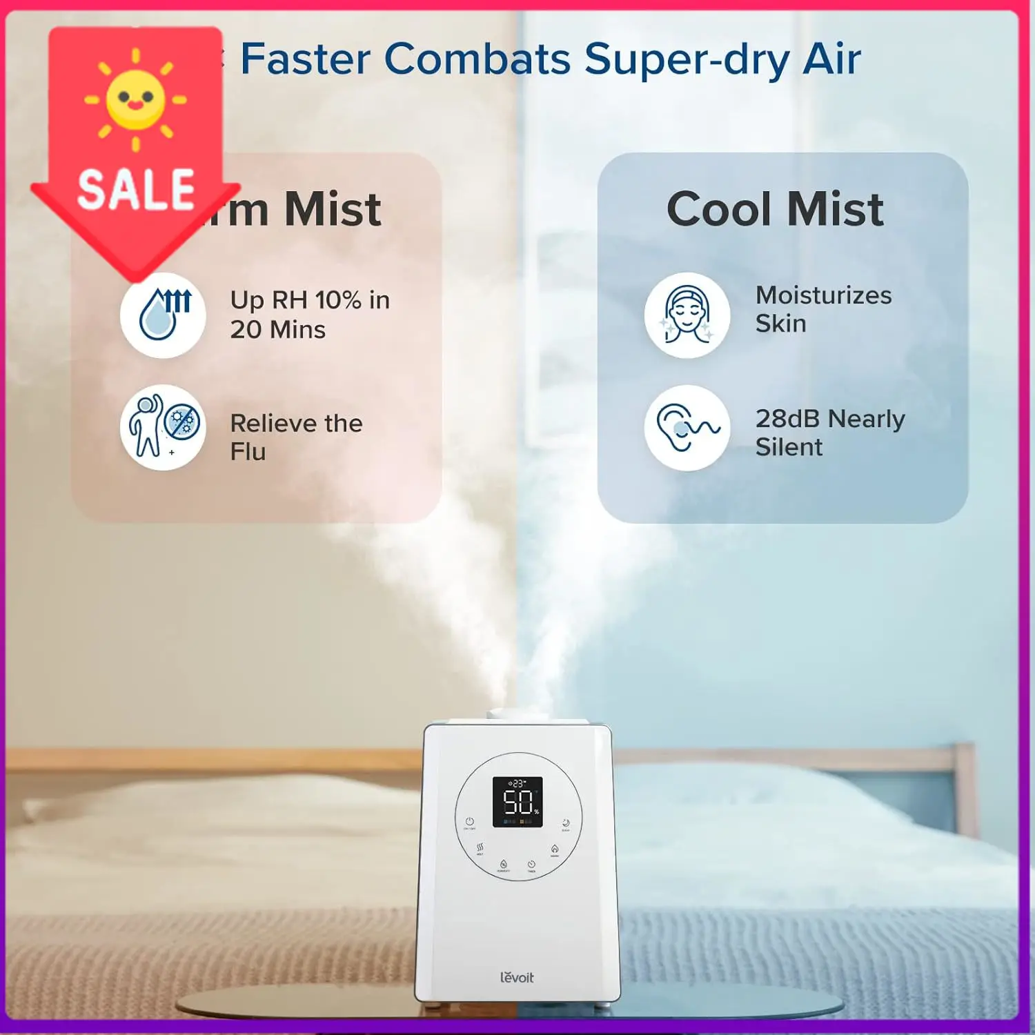 Sale price LV600S Smart Warm and Cool Mist Humidifiers for Home Bedroom Large Room, (6L) 753ft² Coverage, Quickly & Evenly Humid
Sale price LV600S Smart Warm and Cool Mist Humidifiers for Home Bedroom Large Room, (6L) 753ft² Coverage, Quickly & Evenly Humid