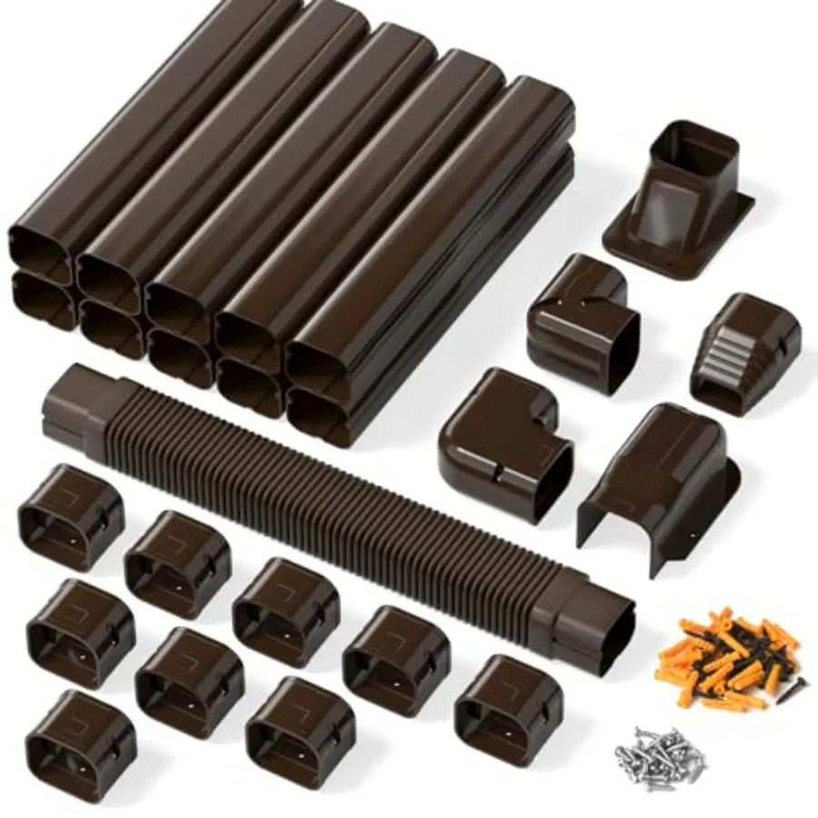 3" W x 16Feet L Line Set Cover Kit for Ductless Mini Split Air Conditioners, PVC Decorative Cover for Central AC and Heat Pump
3" W x 16Feet L Line Set Cover Kit for Ductless Mini Split Air Conditioners, PVC Decorative Cover for Central AC and Heat Pump