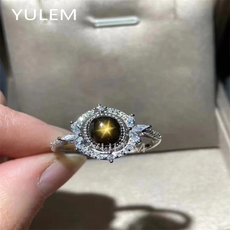 YULEM Natural star sapphire 6*8mm Simple Design for Women Wedding Rings 925 Sterling Silver
YULEM Natural star sapphire 6*8mm Simple Design for Women Wedding Rings 925 Sterling Silver
