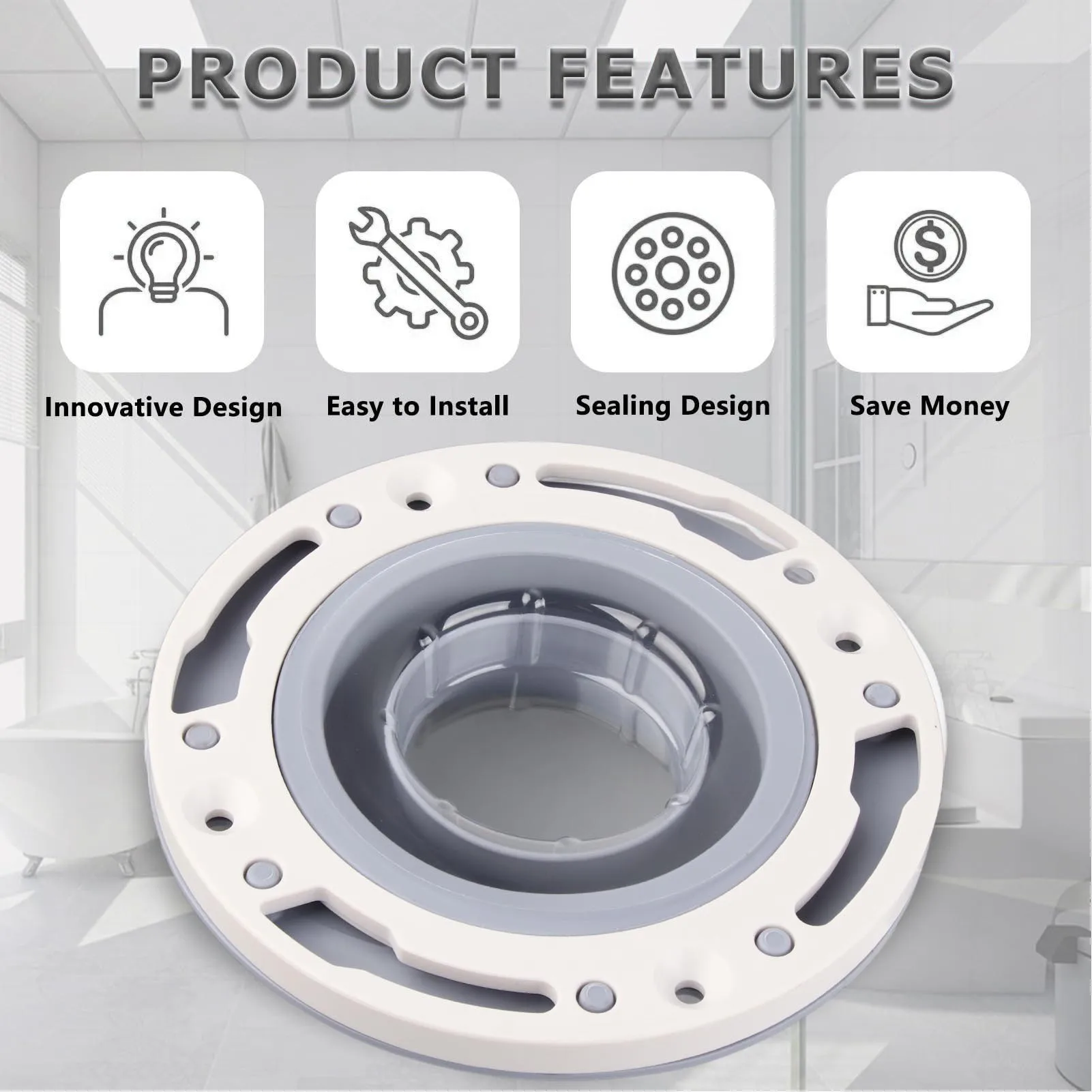 Toilet Flange Kit Silicone and ABS Universal Toilet Flange Replacement for 4in 5in Special 3in Waste Pipe Toilet Flange
Toilet Flange Kit Silicone and ABS Universal Toilet Flange Replacement for 4in 5in Special 3in Waste Pipe Toilet Flange