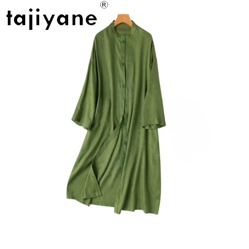 TAJIYANE 100% Mulberry Silk Dress Woman Summer 2025 Elegant Long Shirt Dresses Loose Fit Green Frocks Ladies Clothes Vestidos
TAJIYANE 100% Mulberry Silk Dress Woman Summer 2025 Elegant Long Shirt Dresses Loose Fit Green Frocks Ladies Clothes Vestidos