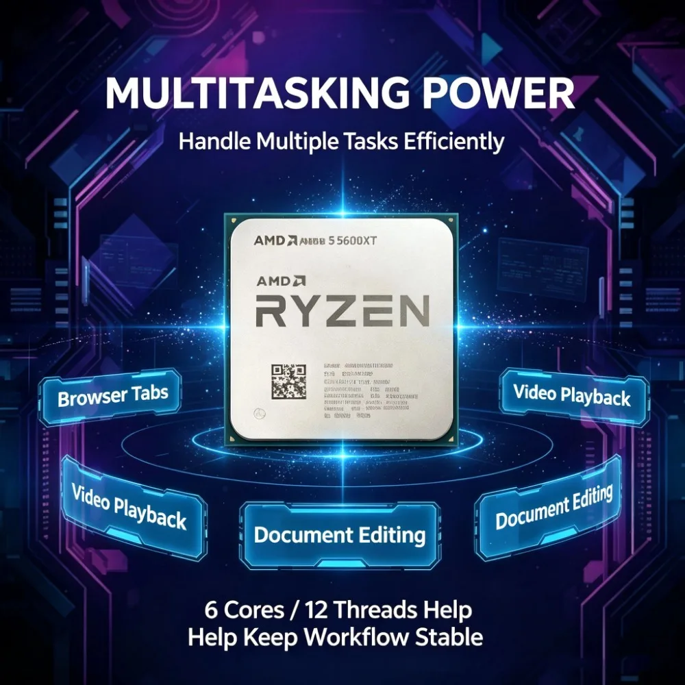 AMD Ryzen 5 5600X Desktop CPU Processor 6-Core 12-Thread 4.6GHz AM4 Socket 65W Gaming Proc
AMD Ryzen 5 5600X Desktop CPU Processor 6-Core 12-Thread 4.6GHz AM4 Socket 65W Gaming Proc