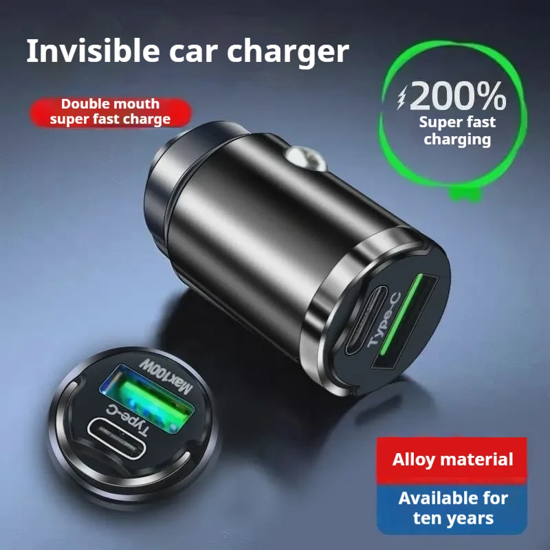 HONGYUE 100W Pull Ring Car Charger USB Type-C Dual Fast Ports Fast Charging Mini Phone Charger Adapter Car Accessories PD QC
HONGYUE 100W Pull Ring Car Charger USB Type-C Dual Fast Ports Fast Charging Mini Phone Charger Adapter Car Accessories PD QC