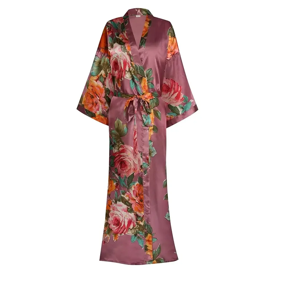 Women's Long Kimono Bathrobe Bridal Shower Robe for Bride and Bridesmaid Floral Dressing Gown
Women's Long Kimono Bathrobe Bridal Shower Robe for Bride and Bridesmaid Floral Dressing Gown
