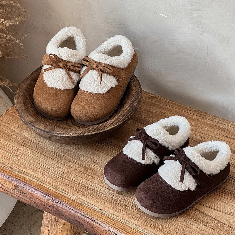 Children's Snow Boots Winter New Girls Fashion Bow Knot Non Slip Plush Warm Shoes Lightweight Comfortable Soft Sole Cotton Shoes
Children's Snow Boots Winter New Girls Fashion Bow Knot Non Slip Plush Warm Shoes Lightweight Comfortable Soft Sole Cotton Shoes