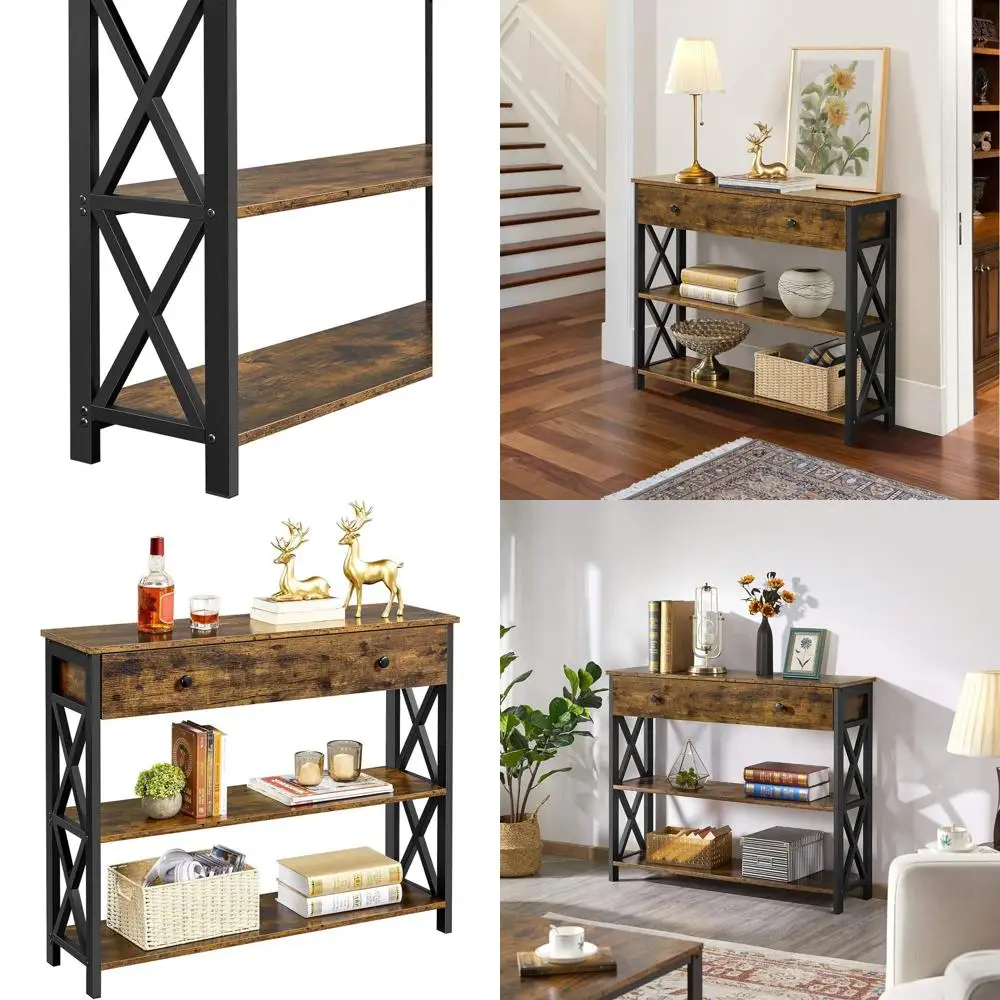 Rustic Brown 45-Inch TV Stand with Entertainment Center, Media Storage Shelves for Living Room
Rustic Brown 45-Inch TV Stand with Entertainment Center, Media Storage Shelves for Living Room