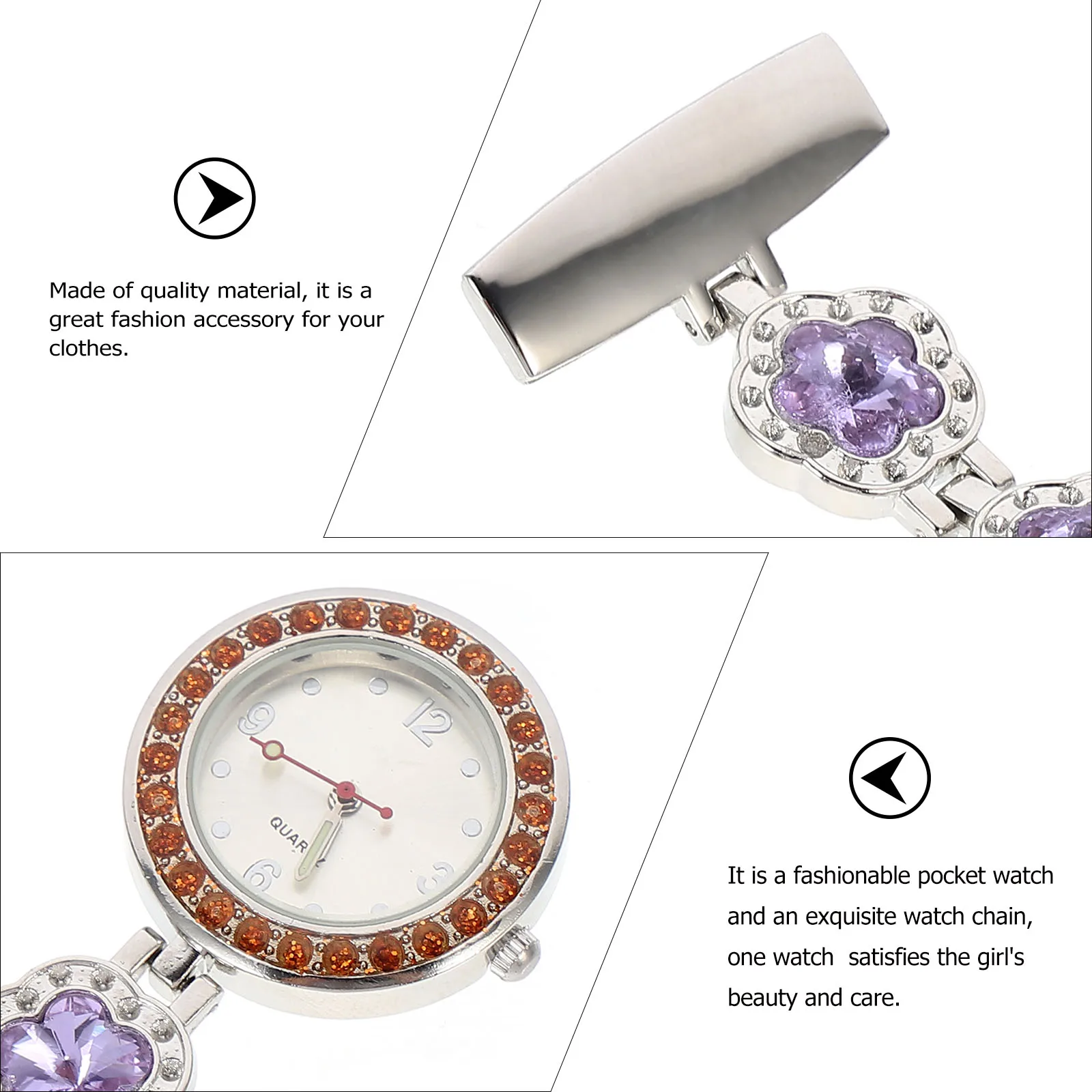 Alloy Pocket Durable Clip on Suitable for Nurses Students Birthday Gift Portable Fob Watches Female Healthcare Timepiece
Alloy Pocket Durable Clip on Suitable for Nurses Students Birthday Gift Portable Fob Watches Female Healthcare Timepiece