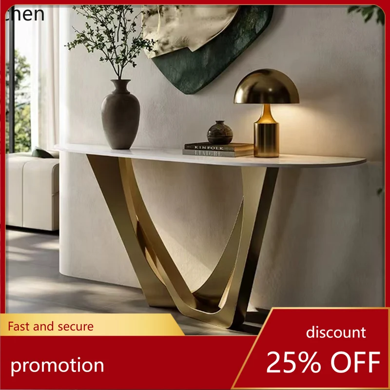 HT stainless steel champagne gold entrance table modern simple end view table entry table
HT stainless steel champagne gold entrance table modern simple end view table entry table