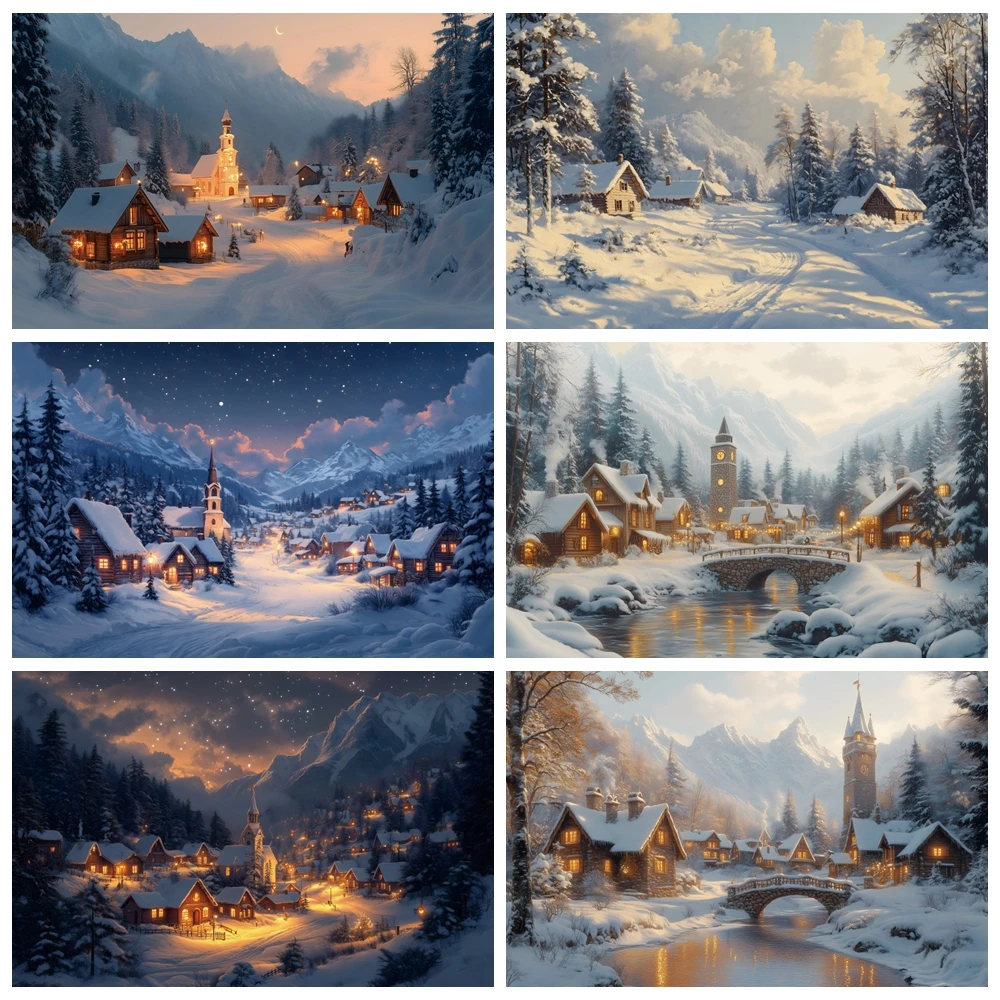 Winter Village Scenery Backdrop Snowy Forest Mountain Natural Landscape Christmas Decor Photography Background Photozone Props
Winter Village Scenery Backdrop Snowy Forest Mountain Natural Landscape Christmas Decor Photography Background Photozone Props
