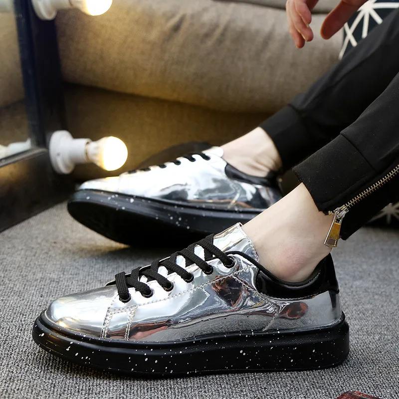 New Arrivals Silver Men's Shoe Leather Glitter Men Casual Sports Shoes Fashion Punk Style Men's Sneakers Zapatillas De Hombre
New Arrivals Silver Men's Shoe Leather Glitter Men Casual Sports Shoes Fashion Punk Style Men's Sneakers Zapatillas De Hombre