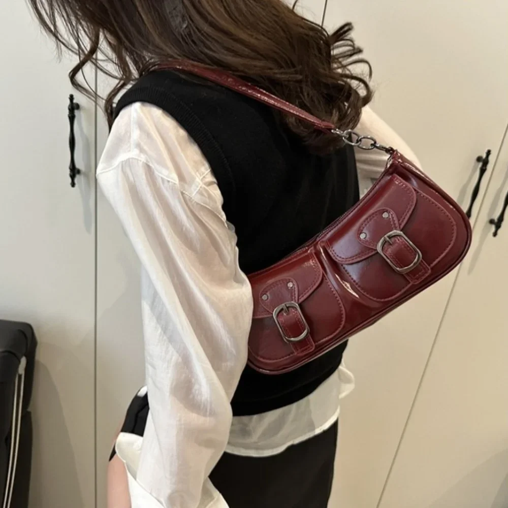 Casual Vintage Women's Armpit Bag Double Pockets Y2k Pu Leather Shoulder Bag Harajuku Leisure Zipper Handbag Spicy Girls
Casual Vintage Women's Armpit Bag Double Pockets Y2k Pu Leather Shoulder Bag Harajuku Leisure Zipper Handbag Spicy Girls