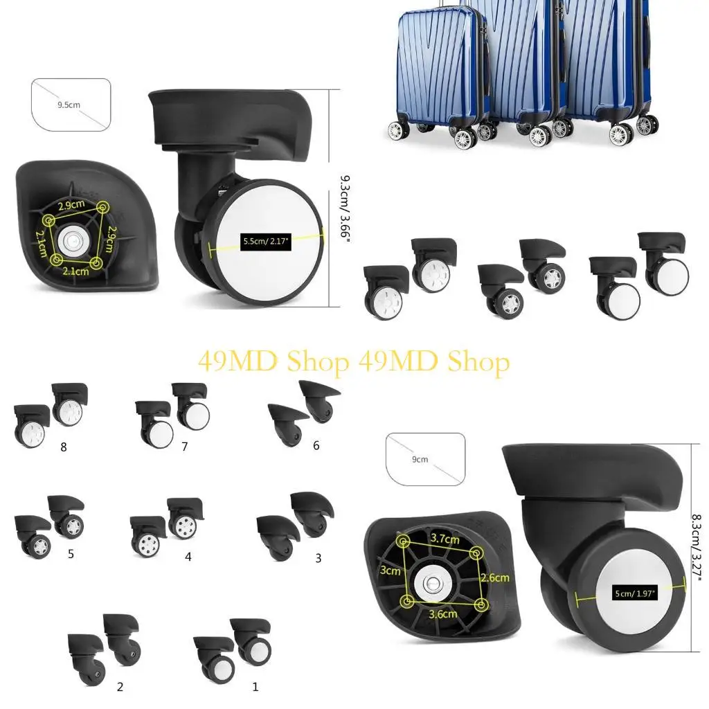 49MD чемодан на колесиках, поворотные колеса для багажа, левые и правые колеса, DIY запасные части для чемодана для большинства
49MD чемодан на колесиках, поворотные колеса для багажа, левые и правые колеса, DIY запасные части для чемодана для большинства