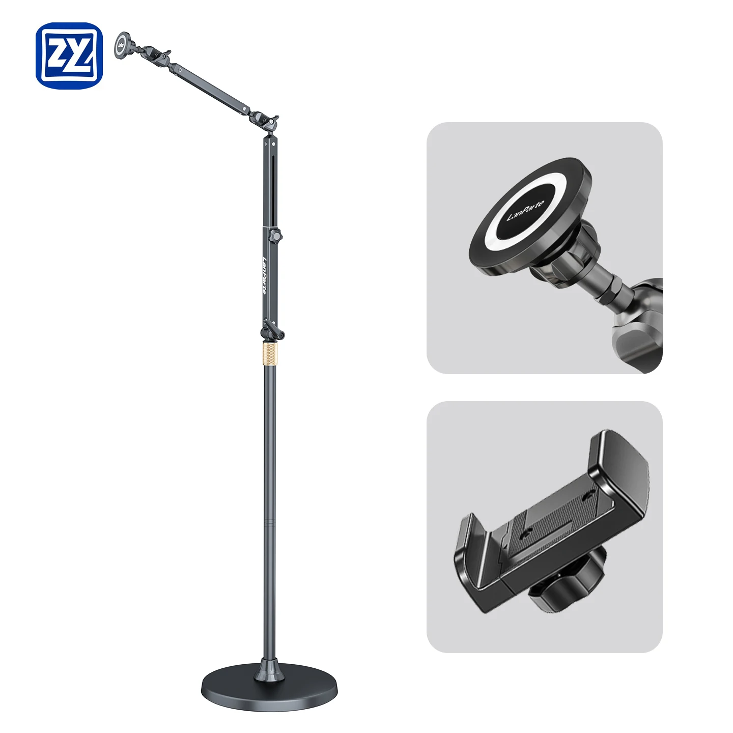 360 Degree Rotation Floor Standing Aluminum Magnetic Mobile Phone Holder Height Adjustable Lazy Stand for Phones
360 Degree Rotation Floor Standing Aluminum Magnetic Mobile Phone Holder Height Adjustable Lazy Stand for Phones